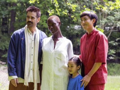 Colin Farell, Jodie Turner-Smith, Malea Emma Tjandrawidjaja and Justin H. Min on the set of After Yang. 