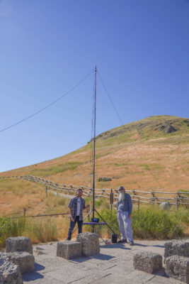 Ham Radio club poses with equipment 