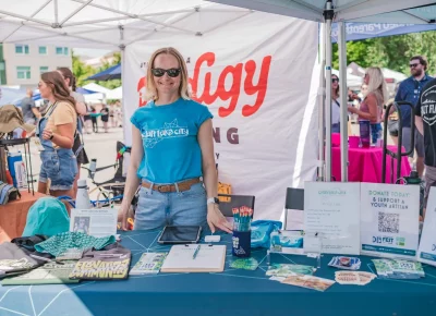 The Craft Lake City booth is there to help answer all your DIY questions and talk about this years upcoming festival in August. Photo: Talyn Behzad.