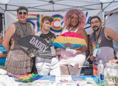 The SLC Pride booth was the place to be if you wanted a pick me up throughout the festival! Photo: Talyn Behzad.
