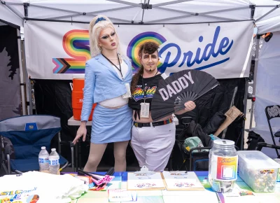 Get roasted or boasted by a local drag icon at the SLC Pride booth! Photo: Brayden Salisbury.