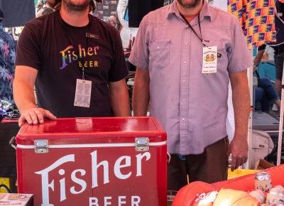 Steve Brown and Colby Frazier play it cool with Fisher Brewing. Photo: Brayden Salisbury.