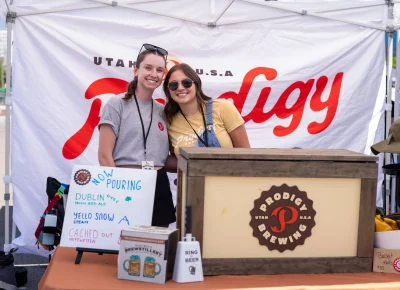 Lizzie McGrath and Lauren Smith serve of Prodigy's unique brews. Photo: Brayden Salisbury.