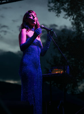 Molly Lewis transported the crowd to a swanky jazz club in New York City with her elegant whistling. Photo: Shaun Astor