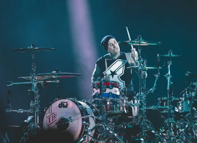 Travis Barker is as fast on the kit as ever.