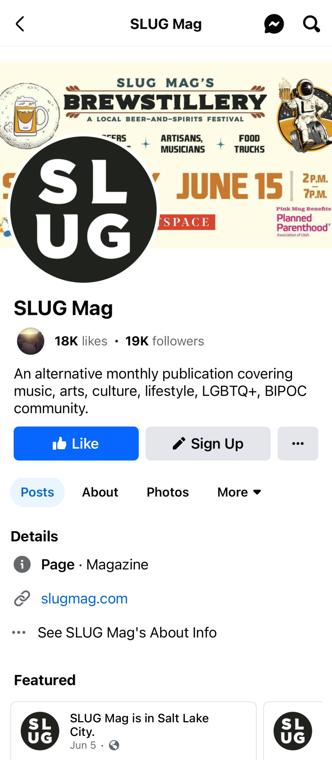 SLUG Facebook Snapshot