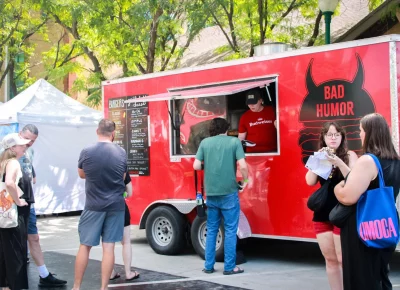 Bad Humor keeps the crowd satisfied with burgers. Photo: Hayley Stoddard.