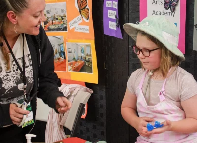 There are lots of opportunities for kids to craft at DIY Fest. Photo: Hayley Stoddard.