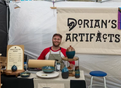 Dorian's Artifacts displays stunning pottery. Photo: Chay Mosqueda.