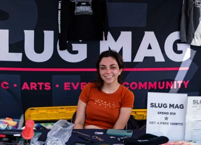 You can always find us at the SLUG booth! Photo: Dominic Jordon.