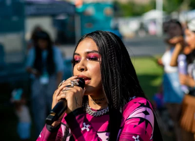 Stella Standingbear is a captivating performer. Photo: Dominic Jordon.