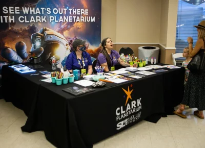 The Clark Planetarium teaches attendees about outer space. Photo: Derek Brad.