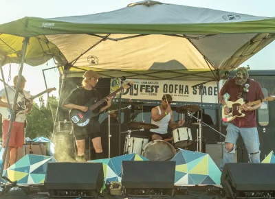 Jimi Dead tears it up on the stage at DIY Fest. Photo: Diego Andino.