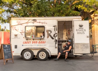 The Ramen Mobile is wiped out from serving hungry art lovers all day! Photo: Diego Andino.