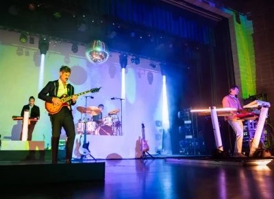 Tycho makes great use of the stage space. Photo: Derek Brad.