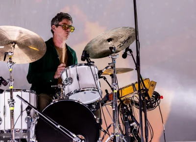 Rory O'Connnor keeps it cool behind the drum kit. Photo: Derek Brad.