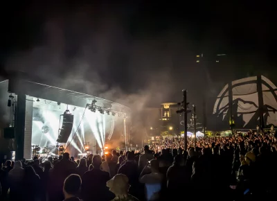 Tycho's sound carries through the Ogden Ampitheater. Photo: Derek Brad.