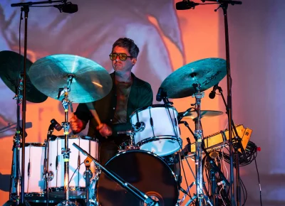 Drummer Rory O'Connor holds it down the whole set. Photo: Derek Brad.