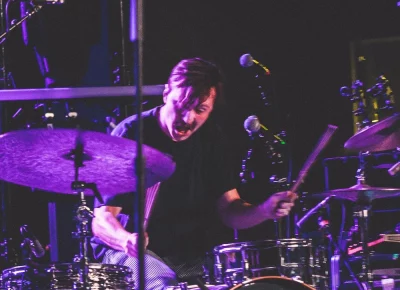 Abe Parker's drummer plays during their opening set.