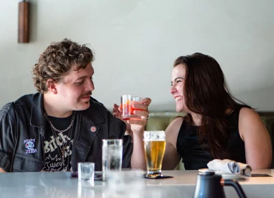 Clare McFadden andd Jackson Murray enjoying the meal.