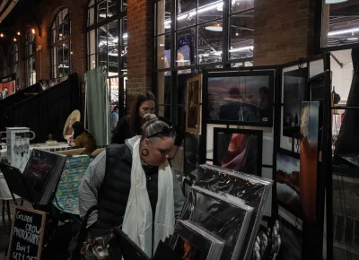 There's so much art to look over at Holiday Market. Photo: Dominic Jordon.