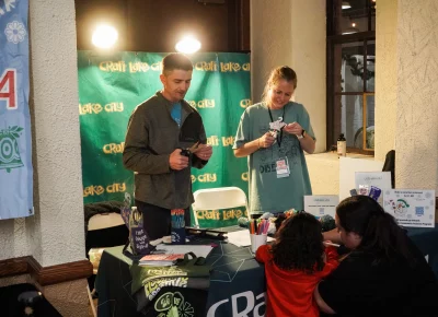 The Craft Lake City booth has fun crafts for kids. Photo: Dominic Jordon.