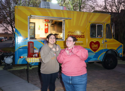 Corndogs from World's Best Corndogs guarantee a smile. Photo: John Barkiple.