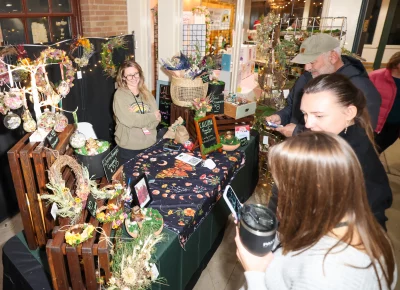 Calluna Flower Farm makes gorgeous trinkets with dried flowers. Photo: John Barkiple.