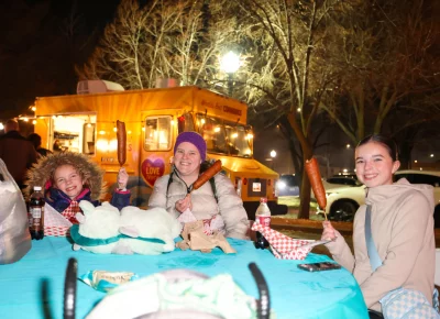 Corndogs bring people together. Photo: John Barkiple.