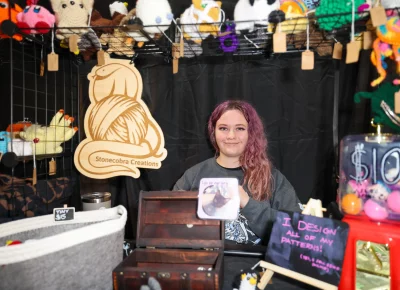 Stonecobra creations sells crochet plushes. Photo: John Barkiple.