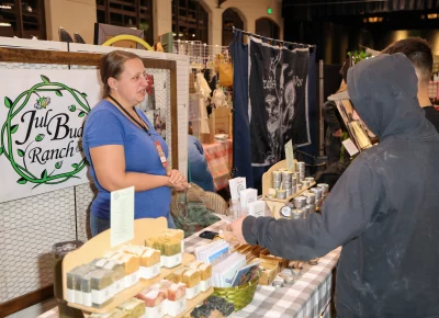 Jul Bud Ranch sells handcrafted candles. Photo: John Barkiple.