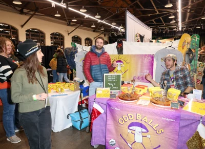 Odd Balls sells healthy mushroom treats. Photo: John Barkiple.